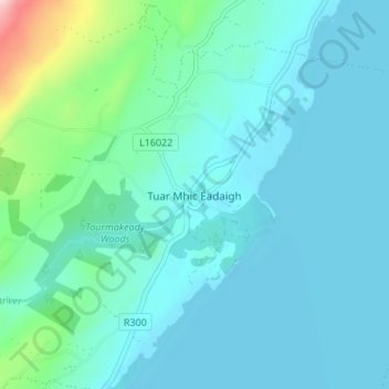 Tourmakeady topographic map, elevation, terrain