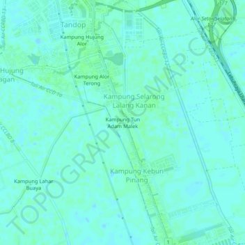 Kampung Tun Adam Malek topographic map, elevation, terrain