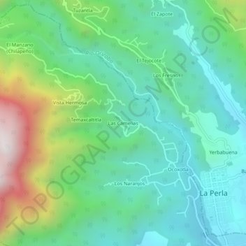 Las Camelias topographic map, elevation, terrain