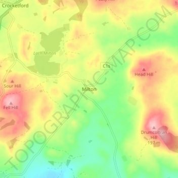 Milton topographic map, elevation, terrain