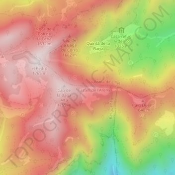 Collada Fonda topographic map, elevation, terrain