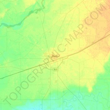 Sahiwal topographic map, elevation, terrain