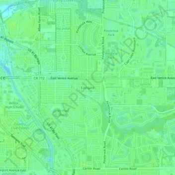 Eastgate topographic map, elevation, terrain