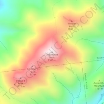 Algonquin Peak topographic map, elevation, terrain