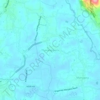 Thavalappara topographic map, elevation, terrain