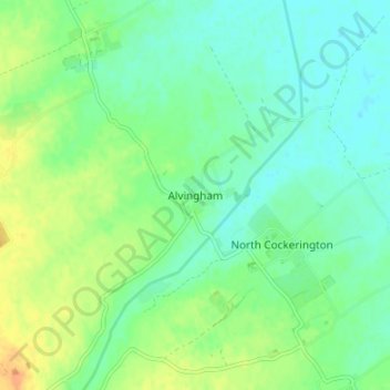 Alvingham topographic map, elevation, terrain