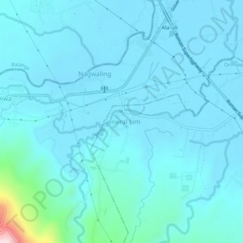 General Lim topographic map, elevation, terrain