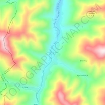 Cherni Vit topographic map, elevation, terrain