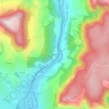 Le Rouquet topographic map, elevation, terrain