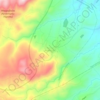 Agnanderi topographic map, elevation, terrain