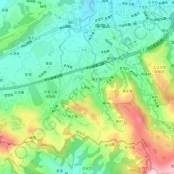 Taipingshanxia topographic map, elevation, terrain