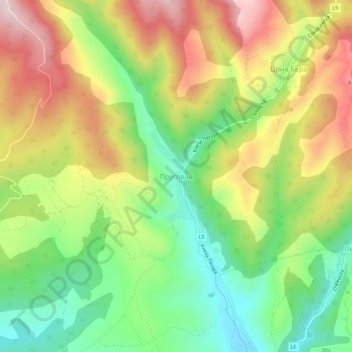 Prugovac topographic map, elevation, terrain