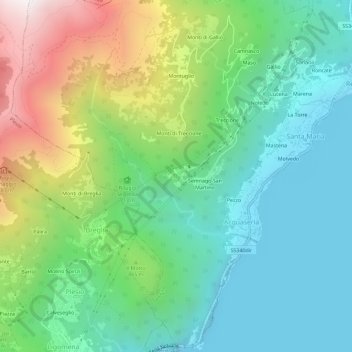 Carcente topographic map, elevation, terrain