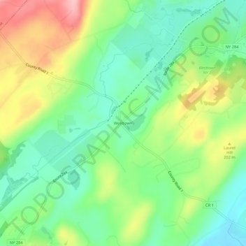 Westtown topographic map, elevation, terrain