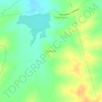 Maddur topographic map, elevation, terrain