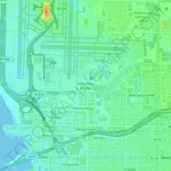 West Shore Estates topographic map, elevation, terrain