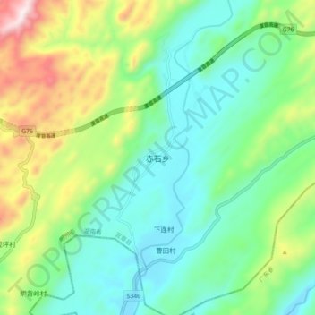 Chishi topographic map, elevation, terrain