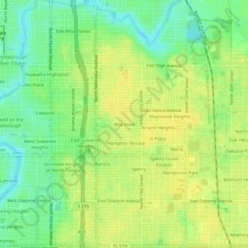 Alta Vista topographic map, elevation, terrain