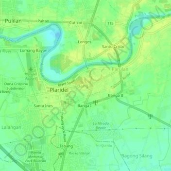 Banga Ⅰ topographic map, elevation, terrain