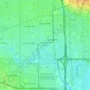 Hermosillo topographic map, elevation, terrain