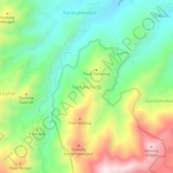 Kaduwulung topographic map, elevation, terrain