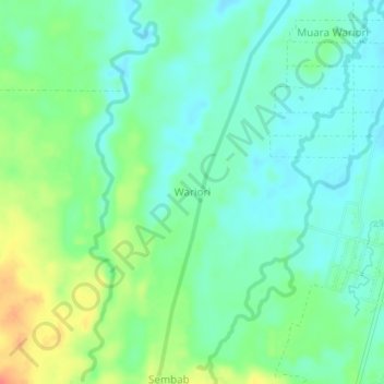 Wariori topographic map, elevation, terrain