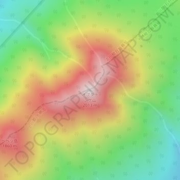 Mt.Oputateshike topographic map, elevation, terrain