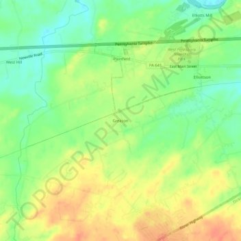 Greason topographic map, elevation, terrain