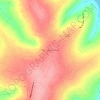 Nyabagendwa topographic map, elevation, terrain