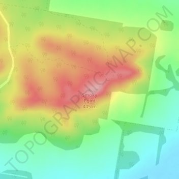 Smoky Point topographic map, elevation, terrain