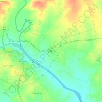 By Pass topographic map, elevation, terrain