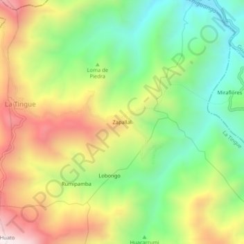 Zapallal topographic map, elevation, terrain