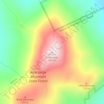 Mount Kearsarge topographic map, elevation, terrain