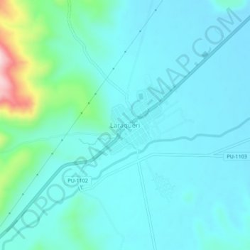 Laraqueri topographic map, elevation, terrain