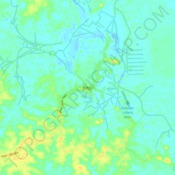 Kepi topographic map, elevation, terrain