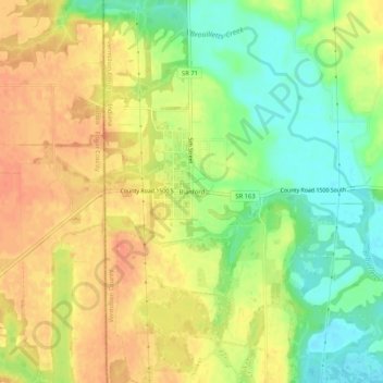 Blanford topographic map, elevation, terrain