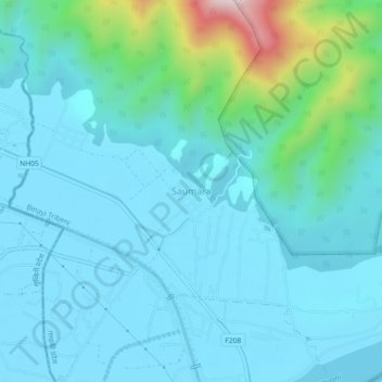 Saumara topographic map, elevation, terrain