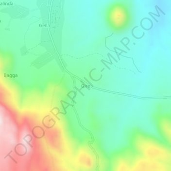 Gire topographic map, elevation, terrain