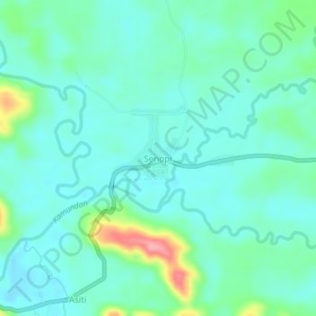 Senopi topographic map, elevation, terrain