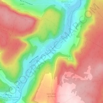 Saint-Victor-sur-Ouche topographic map, elevation, terrain