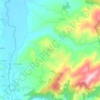 Mamak topographic map, elevation, terrain