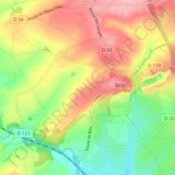 Hameau Terrier topographic map, elevation, terrain