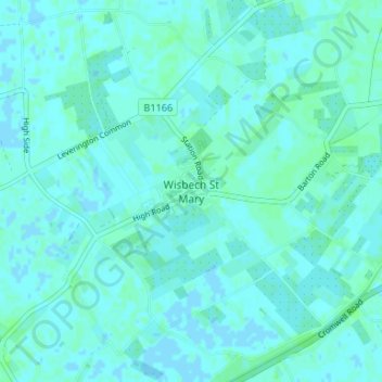 Wisbech St Mary topographic map, elevation, terrain