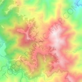 Sipitan topographic map, elevation, terrain