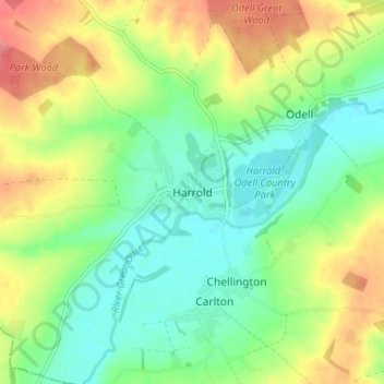 Harrold topographic map, elevation, terrain