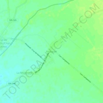 Portaceli topographic map, elevation, terrain