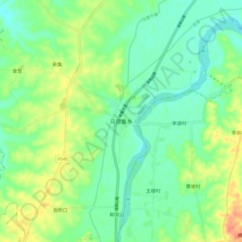 马堽集乡 topographic map, elevation, terrain