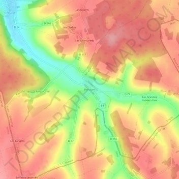 Berluvier topographic map, elevation, terrain