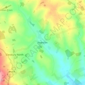 Neenton topographic map, elevation, terrain