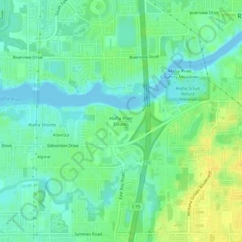 Alafia River Estates topographic map, elevation, terrain